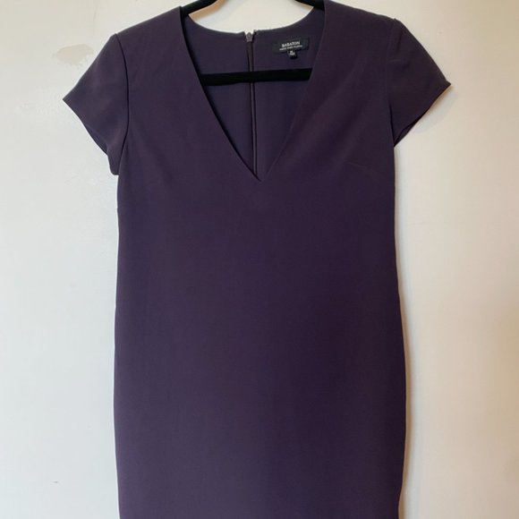 COPY - Aritzia / Babton aubergine purple crepe v-neck minidress with short slee… - Picture 6 of 8